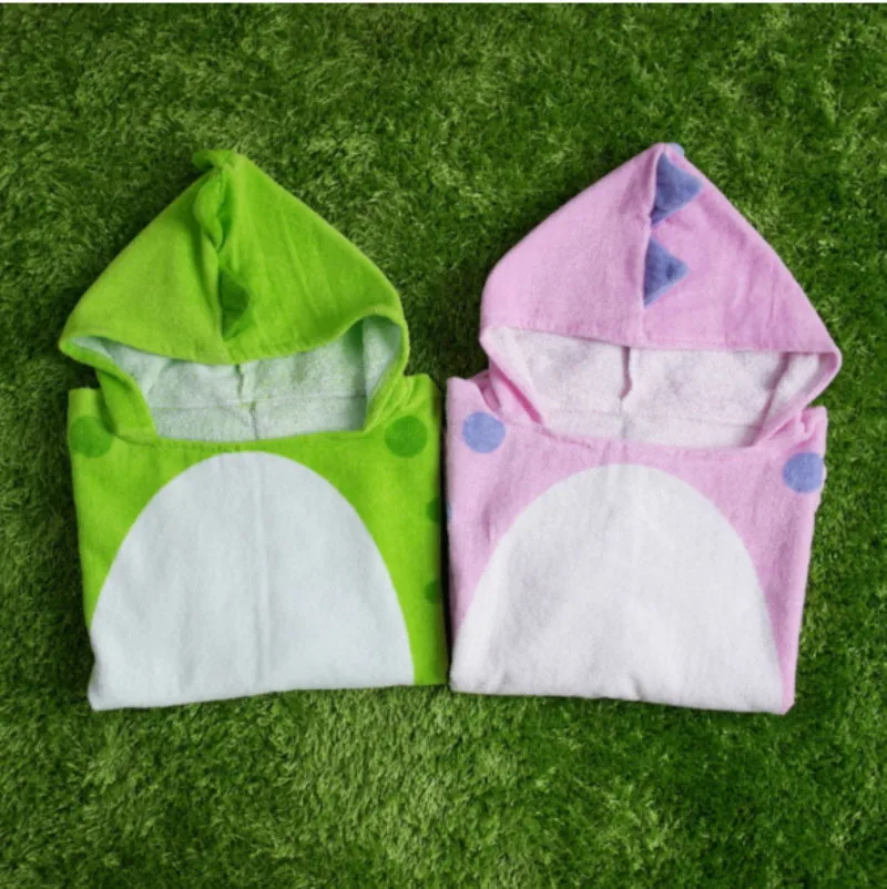 infant baby cotton absorbent breathable children cartoon bathrobe dinosaur bath towel with cap T812
