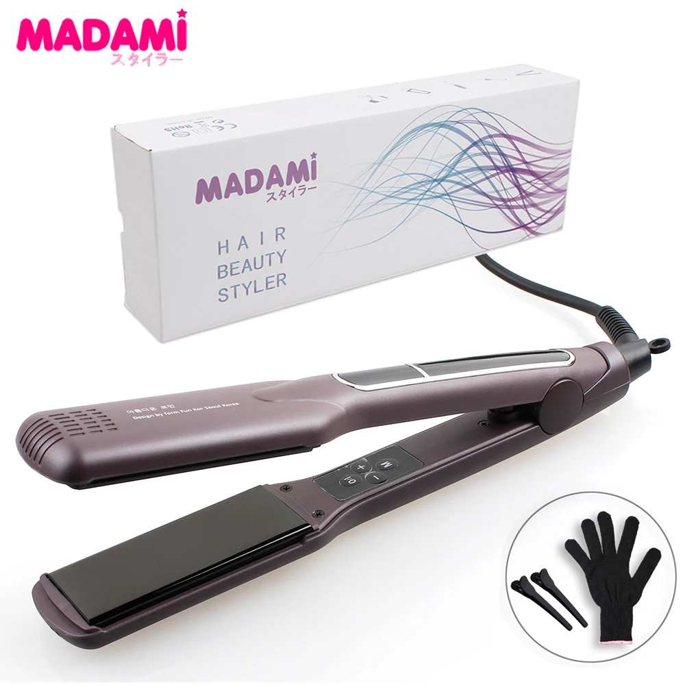 Korean Hair Straightener Wide Plate Ceramic Hair Curling Iron 1 1/2 inch Dual Voltage Bivolt Chapinha 3D Floating Styling Tools