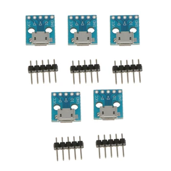 

5x USB Micro-B Breakout Board Power Charge Converter Module For / AVR