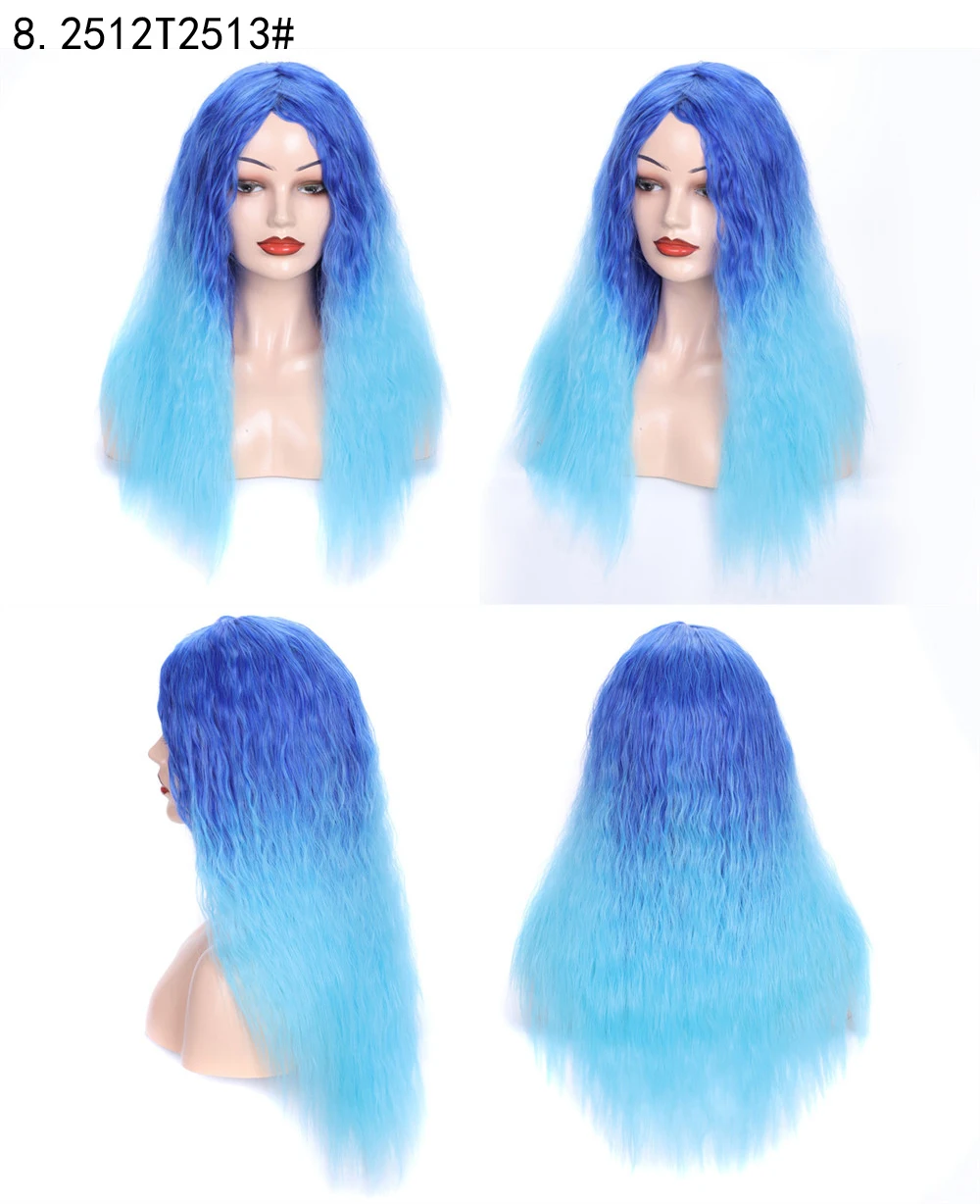 color wigs silver gray synthetic wig siber female long curly wave hair wigs corn perm fluffy