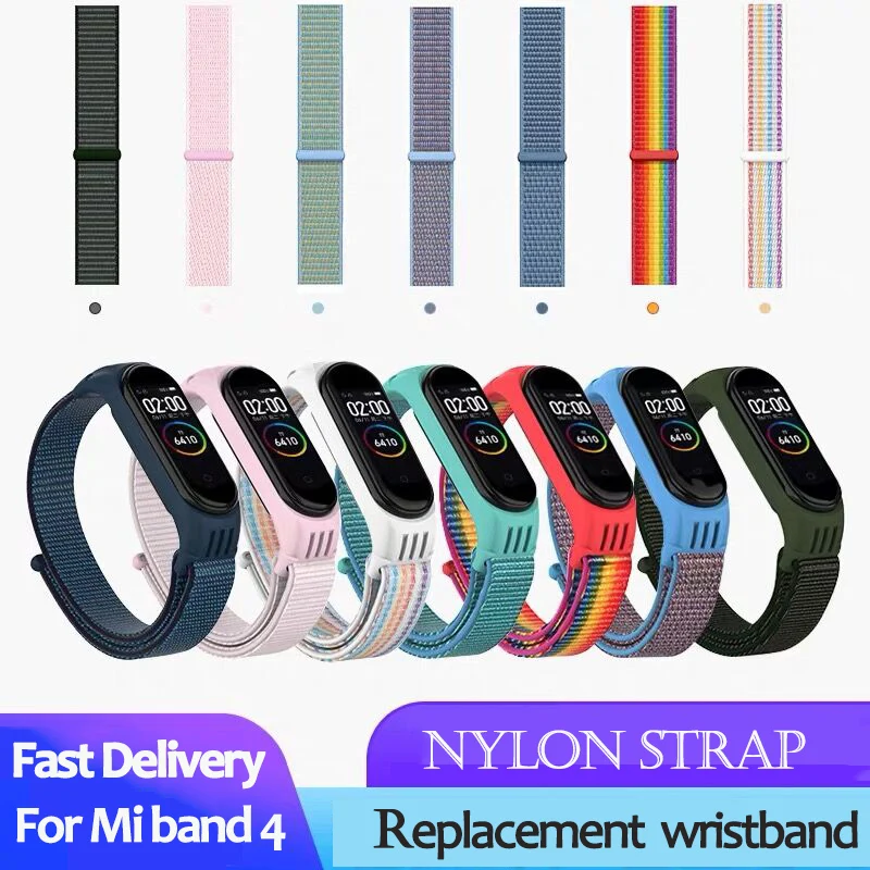 Нейлоновый ремешок для xiaomi mi band 4 ремешок браслет NFC умные часы замена xiaomi mi band 3 цветной Ремешок Браслет против потери