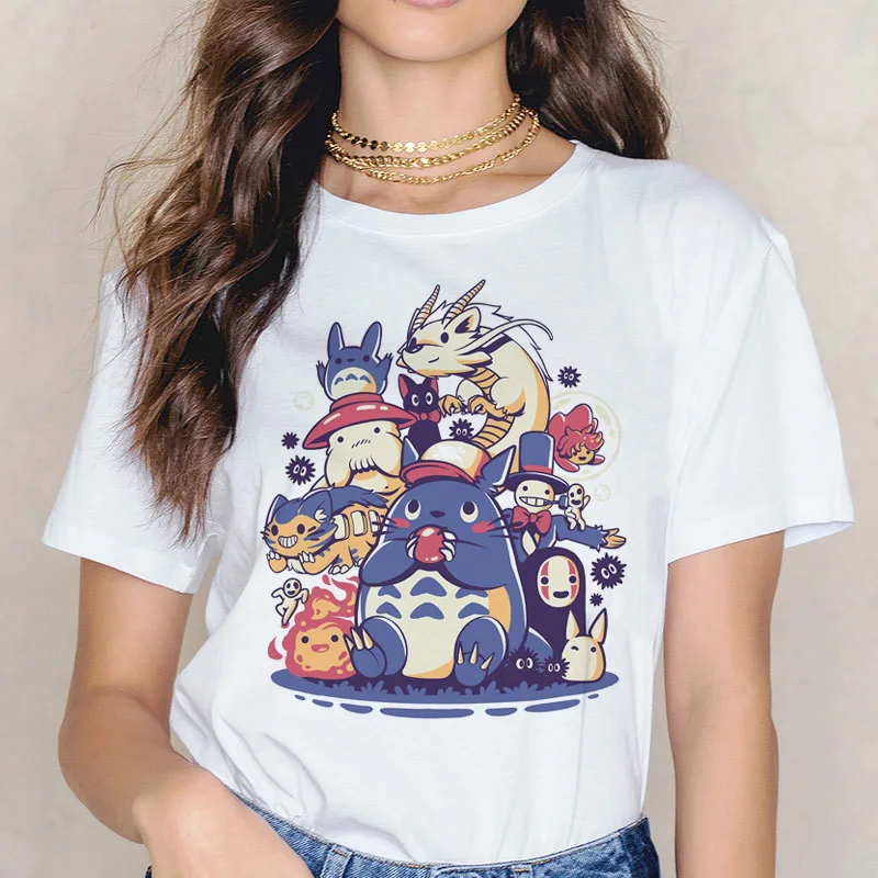 Футболка с Тоторо модная футболка одежда графическая женская Harajuku Kawaii Ulzzang