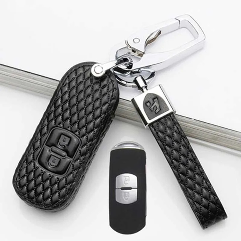 leather Remote Smart Car Key Case For Mazda 2 3 5 6 8 CX5 CX7 CX9 M2 M3 M5 M6 GT Leather Keychain Keyring Holder Cover Bag | Автомобили и