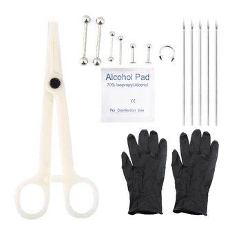 

1Set Piercing kit Plastic Body Belly Ear Tongue Septum Lip Piercing Tool Plier Clamp No Infection To Use for tattoo accessories