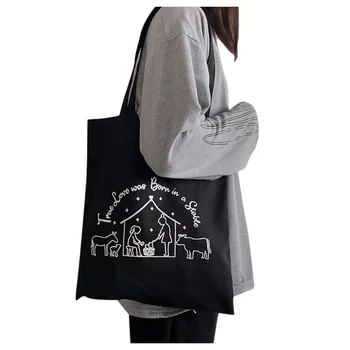 

Ladies Canvas Bag Pure Color Simple Letter Fashion Handbag Casual Shoulder Bag Reusable Zipper Shopping Bag For Girls 1219