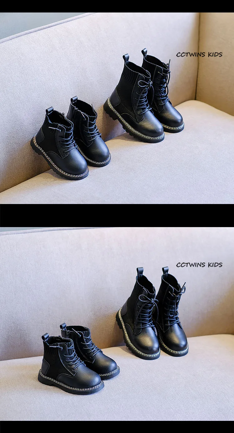 CCTWINS/детская обувь; коллекция года; осенние Брендовые ботильоны для малышей; модные детские ботинки martin; натуральная кожаная женская обувь для маленьких мальчиков; MB054