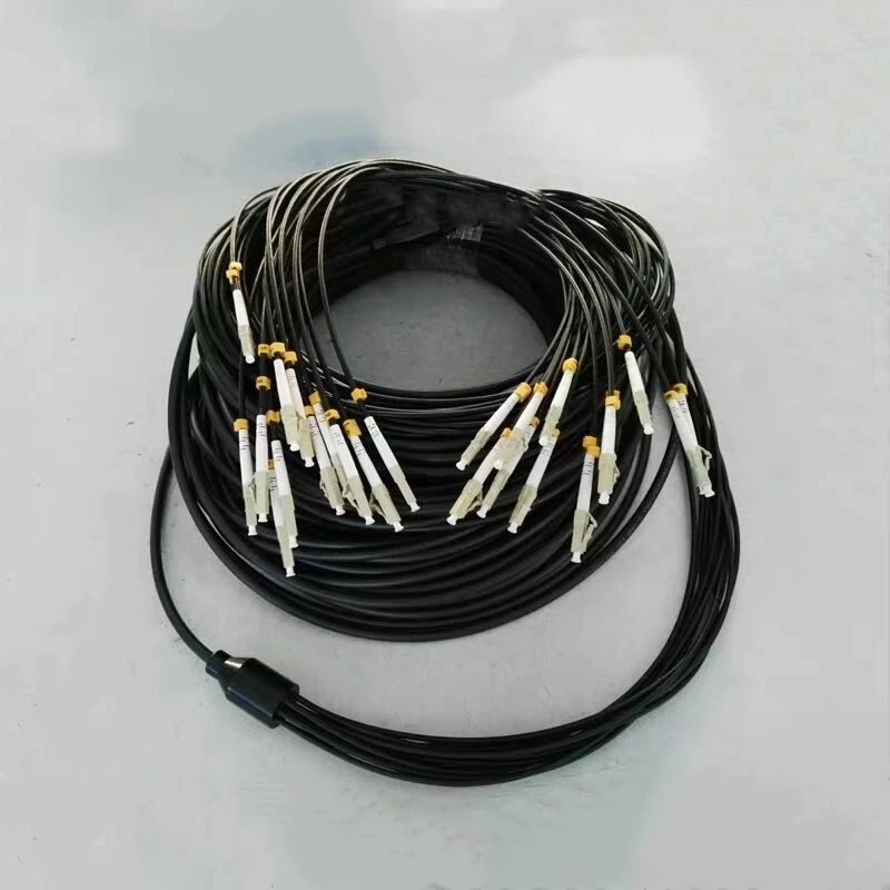 40m Waterproof Fiber Patch Lead for Outdoor FTTA Jumper 12 Cores TPU Patchcord, Multimode, LC, SC, FC, 12 Cores OM3 6.0mm