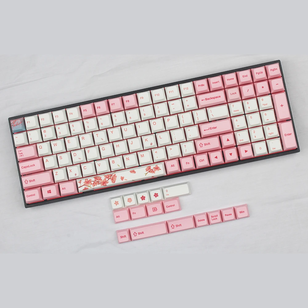 Тематические колпачки для клавиш с Сакурой на 116 XDA Profile PBT сублимация краски