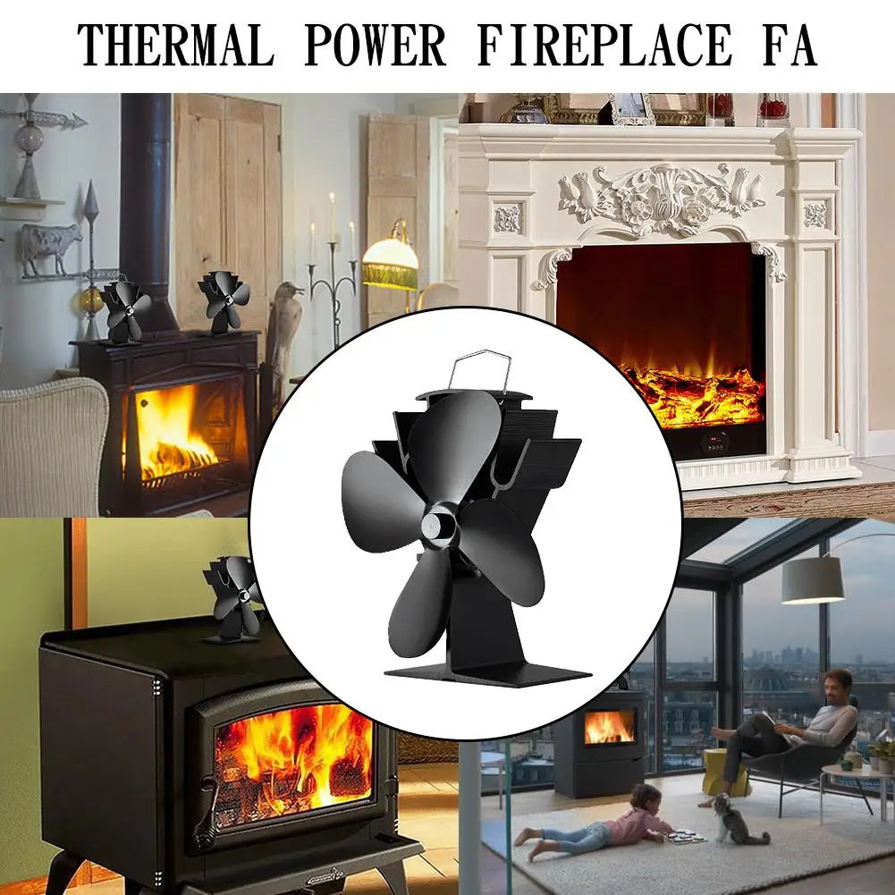 New Hot Power Heat Furnace Fireplace Fan Heating Fan Heat Powered Stove Fan