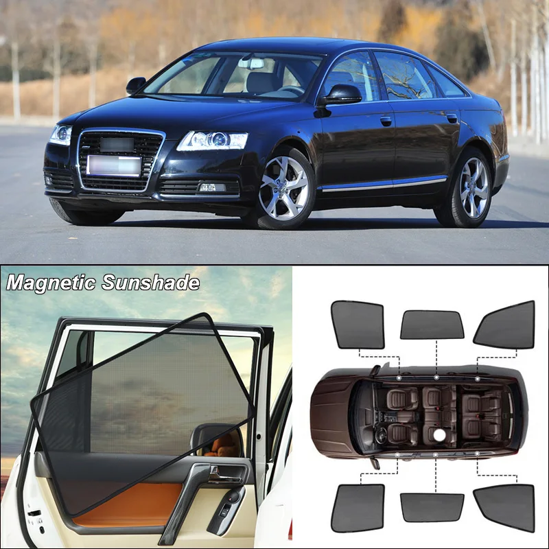 

Car Side Windows Magnetic Sun Shade UV Protection Ray Blocking Mesh Visor For Audi A6l 2008-2012