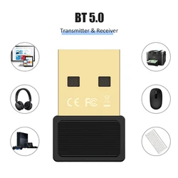 Usb bluetooth adaptadores bt 5.0 rtl8761b chip dongle usb sem fio para pc alto falante tablet impressora música receptor de áudio transmissor