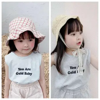 

Children's clothing 2020 summer new products girls Korean version of the summer striped print vest T-shirt