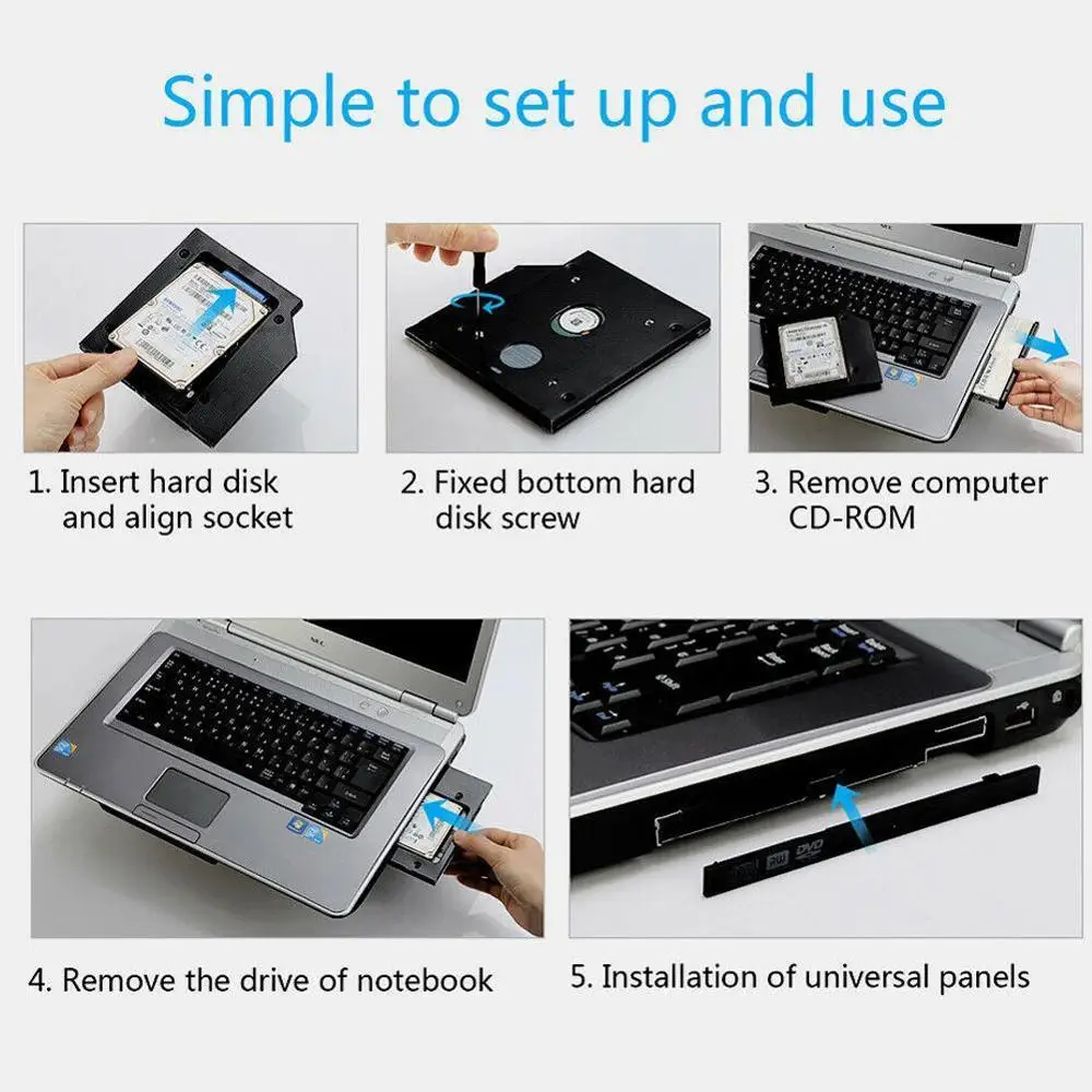 Универсальный SATA 2nd HDD жесткий диск корпус внешний Caddy чехол SSD CD/DVD-ROM ноутбук оптический диск жесткий для 9,5 мм B Q6B7