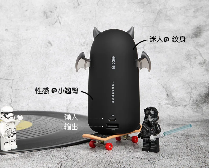10000 Miliamps Devil power Bank милое зарядное устройство Быстрая зарядка портативный внешний аккумулятор универсальный внешний аккумулятор