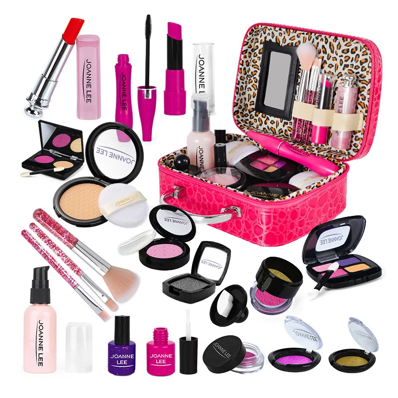 lifcasual Kit de maquiagem infantil para meninas - Finja jogar conjunto de  maquiagem lavável com bolsa de cosméticos batom, escova, espelho,  brinquedos de de festa para menina de 3 4 5 6 7 8 : : Beleza