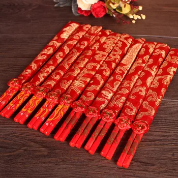 

200 pair of Chinese Wooden chopsticks With Gift bag printing on both Double Happiness and Wedding Dragon chopsticks favor