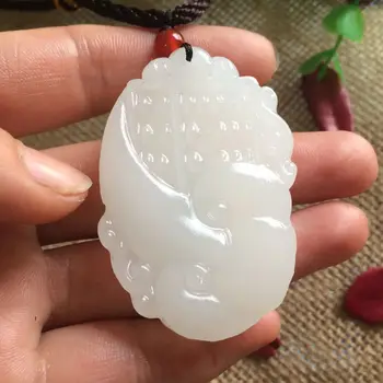 

2020 Fine Jewelry China's Natural White Hetian Jade Hand-carved An Abacus and Ruyi Pendant Free Shipping