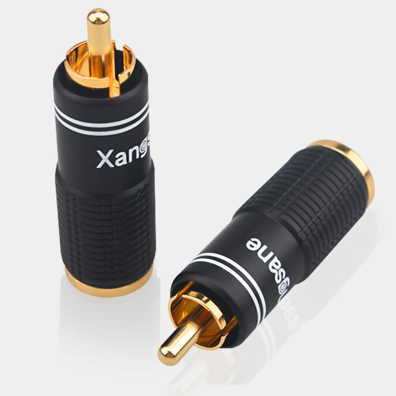 4PCS RCA Plug Pure Copper Gold-plated Audio Signal Cable Hifi DIY CD Player Amplifier |