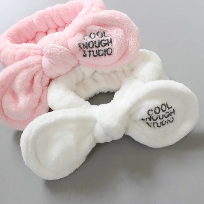 

Ins Style Kawaii Bunny Ears Shampoo with Bow Embroidered Bandana Headband Headband Drawstring Girl Christmas Gift