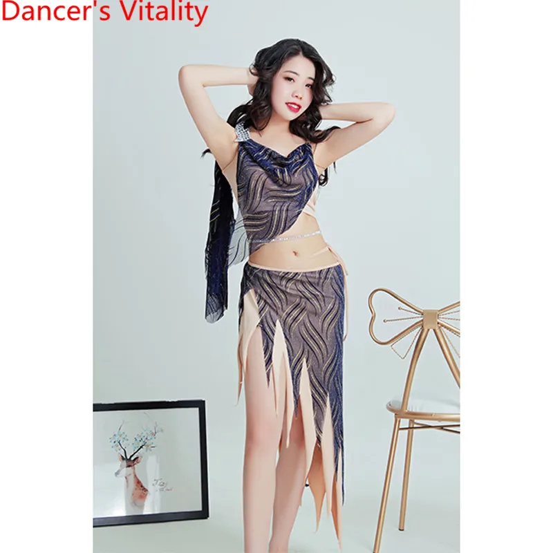 New Belly Dnace Irregular Top Ribbon Skirt Hip Scarf 2 Types Beginners Oriental Dancing Performance Costume Practice Clothes