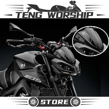 

Motorcycle Small Windshield Windscreen With Logo Sticker For Yamaha MT 09 MT-09 FZ 09 mt09 2017 2018 2019 Windshield Wind Screen