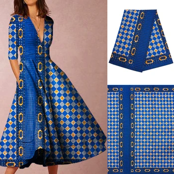 

High quality african wax Ankara fabric 2020 latest java wax printing fabric Fashion Style 100% Cotton 6 yards V895