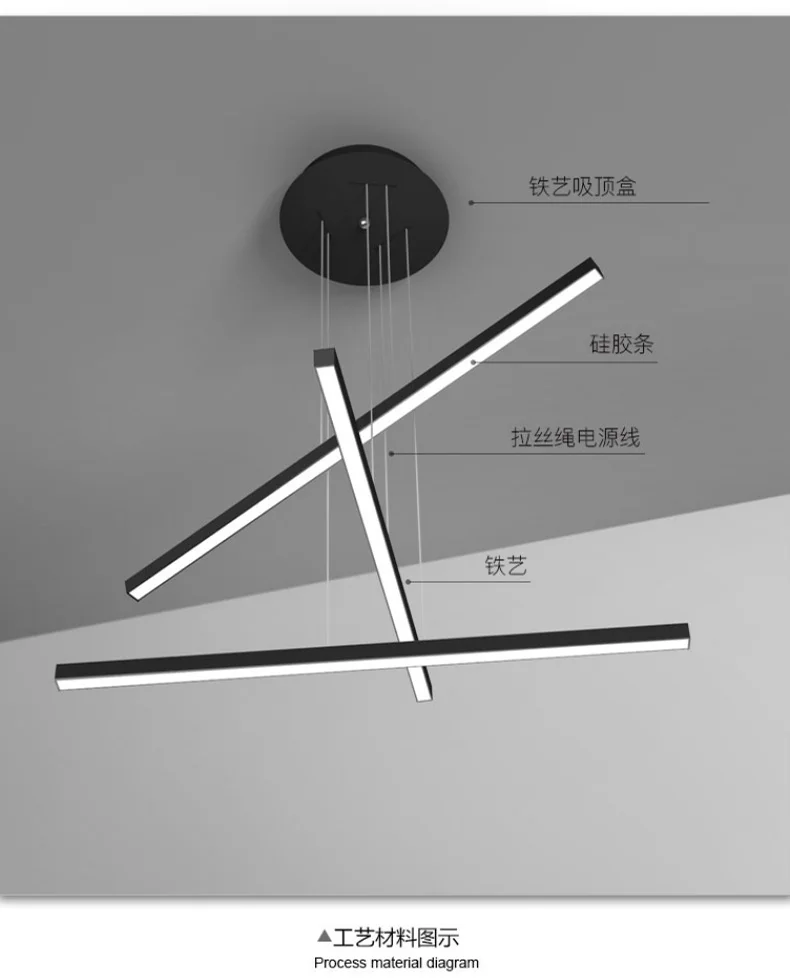 Современная DIY 3 прямых алюминиевых светильника для столовой, светодиодная Люстра для гостиной, светодиодная подвесная люстра, светильники