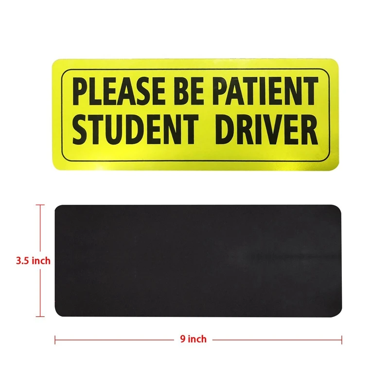 

Set Of 3 Please Be Patient Student Driver Decal Reflective New Driver Decal Vehicle Car Signs Magnetic Safe Sticker, 3 Pack