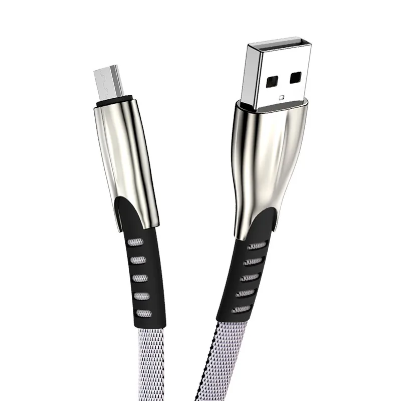 2 м 3 м Micro USB кабель для быстрой зарядки Microusb кабель зарядного устройства для samsung J4 J5 J6 J7 Xiaomi Redmi Note 5 4 Android телефон шнур для передачи данных - Цвет: Серебристый