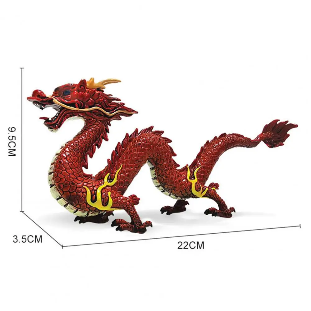 Dragon Statue Simulation Chinese Mythological Dragon Animals Model Ornament Chinese Feng Shui Dragon Statue for Home Decor Kids Gifts