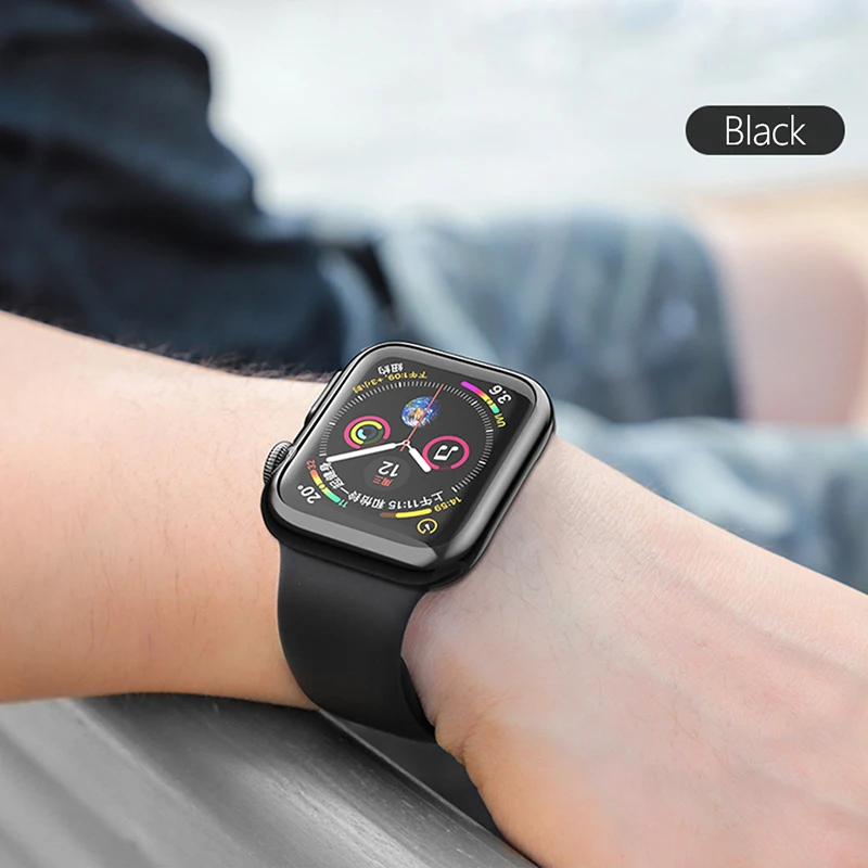 Чехол Laforuta для Apple Watch Series 4 чехол 44 мм 40 черный ультратонкий защитный из ТПУ iWatch
