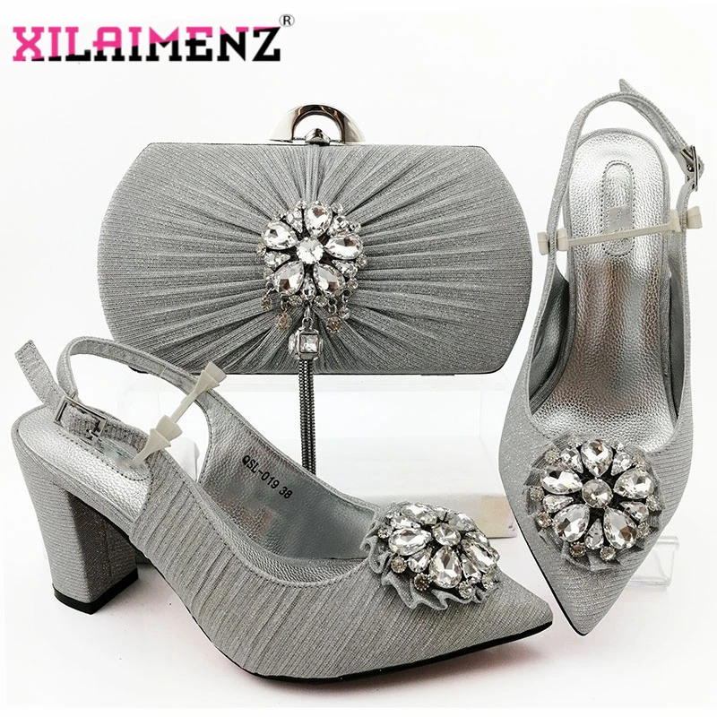 

2020 New Design Nigerian Retro Shoes And Bag To Match Set African Women Shoes Comfortable Heels Party Shoes And Bag Set