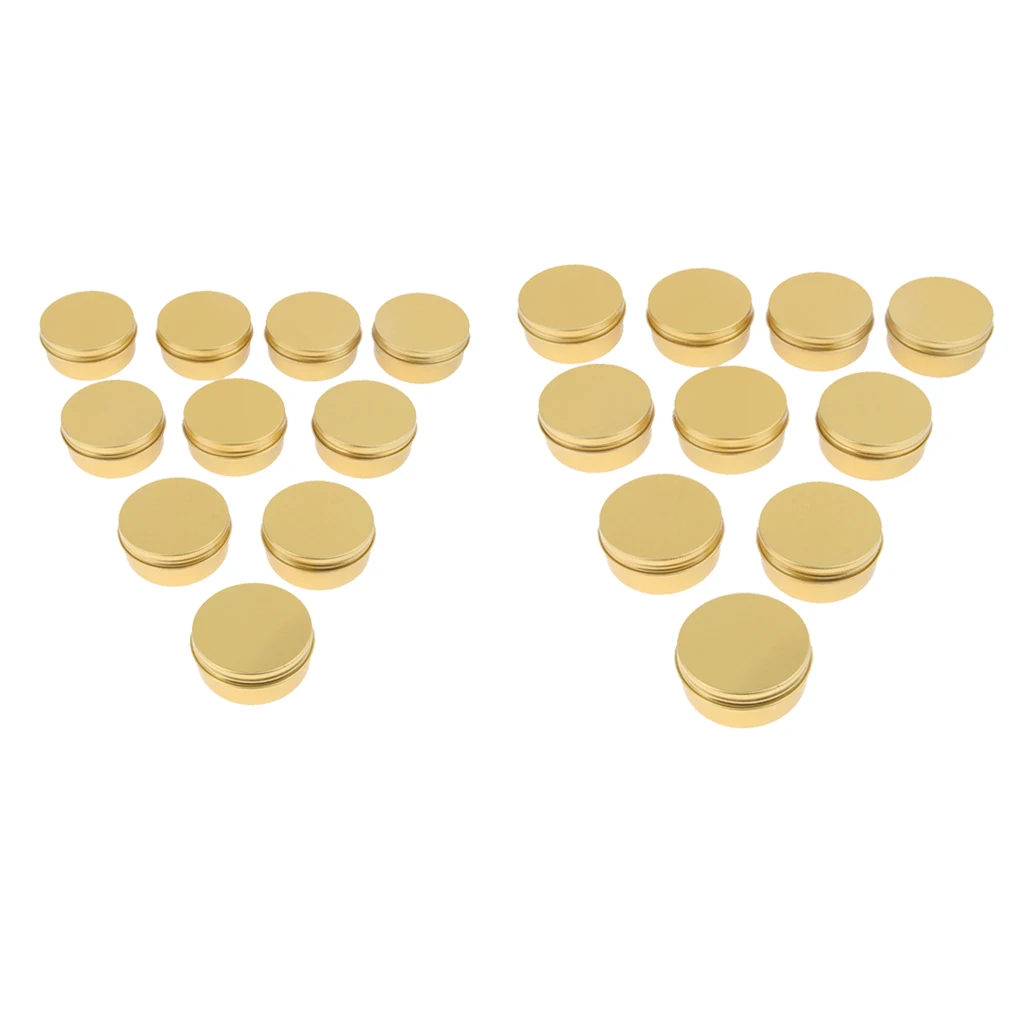 20 Pieces Aluminum Tins Cans - Round Storage Jars Screw Lids Metal Tins, Travel Tins Cosmetic Refillable Containers, 50g & 30g