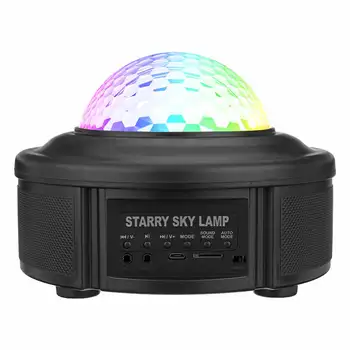 

3D Ocean Wave Party Led Starry Sky Projector Lamp Star Light USB Night Light bluetooth Speaker Lamp Sound Control Laser Light