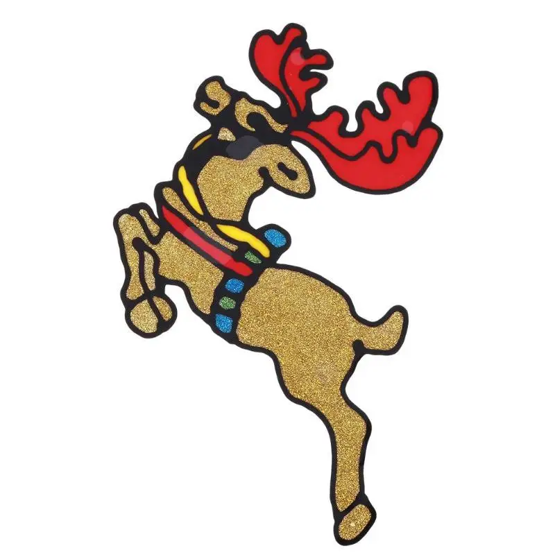 Новогодняя силиконовая стеклянная наклейка Navidad, большие оконные стеклянные двери, Рождественские декоративные наклейки, инструменты для декора рождественской атмосферы