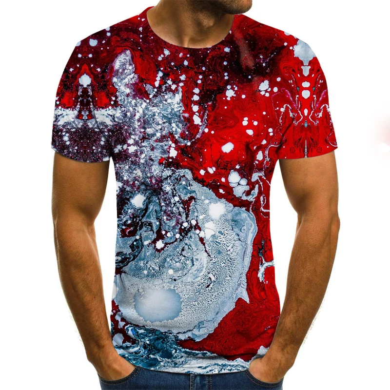 Летняя модная футболка с 3D принтом мужская и женская в стиле Харадзюку коротким