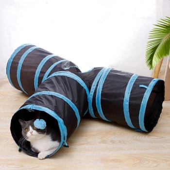 

Cat Toy S-Type Cat Tunnel Foldable Cat Channel Cat Rolling Dragon Cat Bell Ball Pompom Toy Pet Supplies