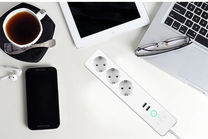 WiFi умный сетевой фильтр с 4 умными штекерами 4 usb портами удлинитель, работа с Alexa и Google Assistant
