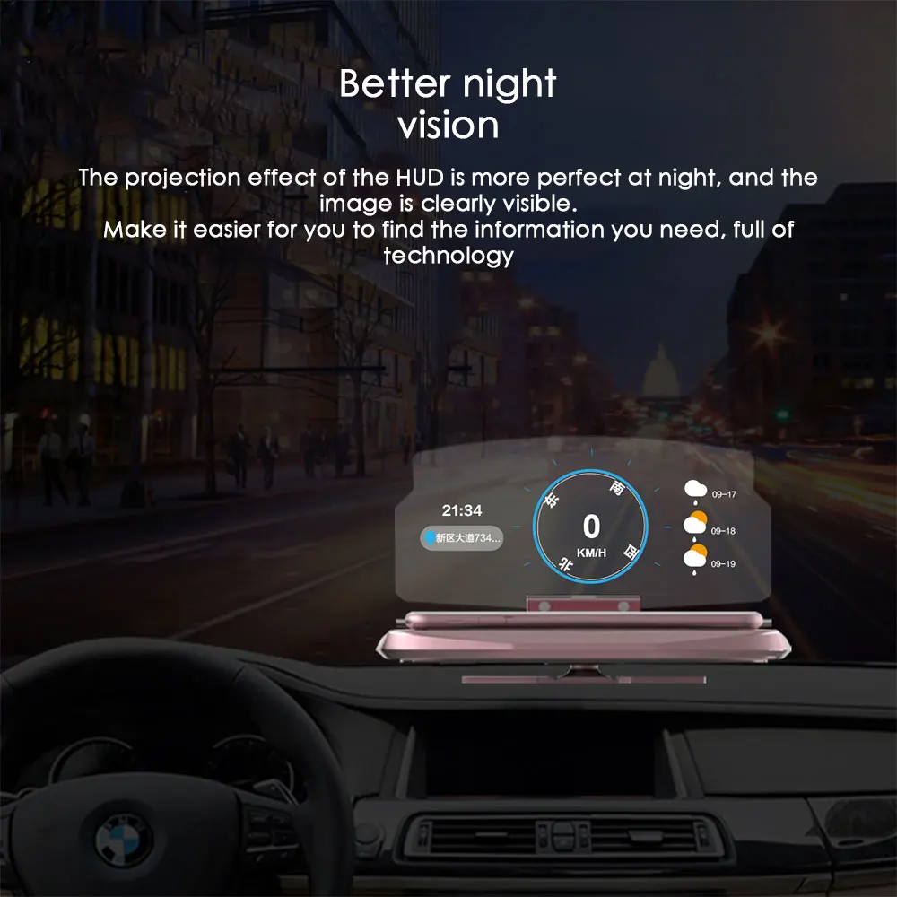 Vehemo Черный ABS автомобильный навигатор HUD авто телефон Монтажный кронштейн gps Pratical проекция мобильный автомобильный телефон Монтажный кронштейн крепление