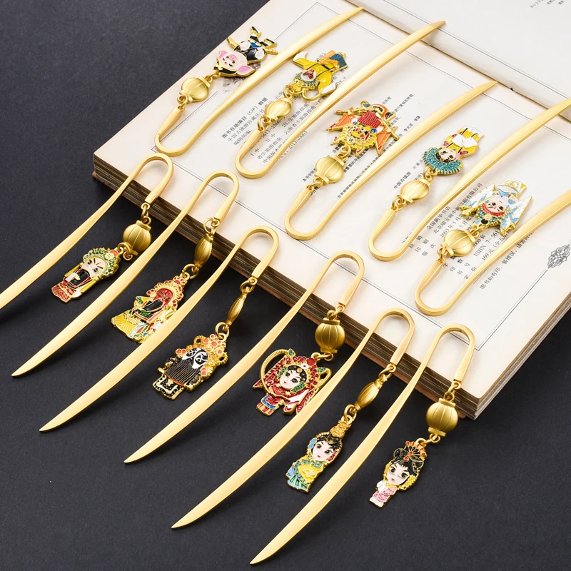 

Beijing Opera Facebook Q version Bookmarks Creative Metal Chinese style Business Culture Gift Bookmarks