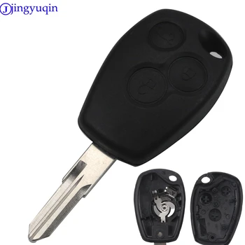 

jingyuqin 3 Button Uncut Blank Blade Replacement Car Key Cover Case Fob for Renault Dacia Modus Clio 3 Twingo Kangoo Key Shell
