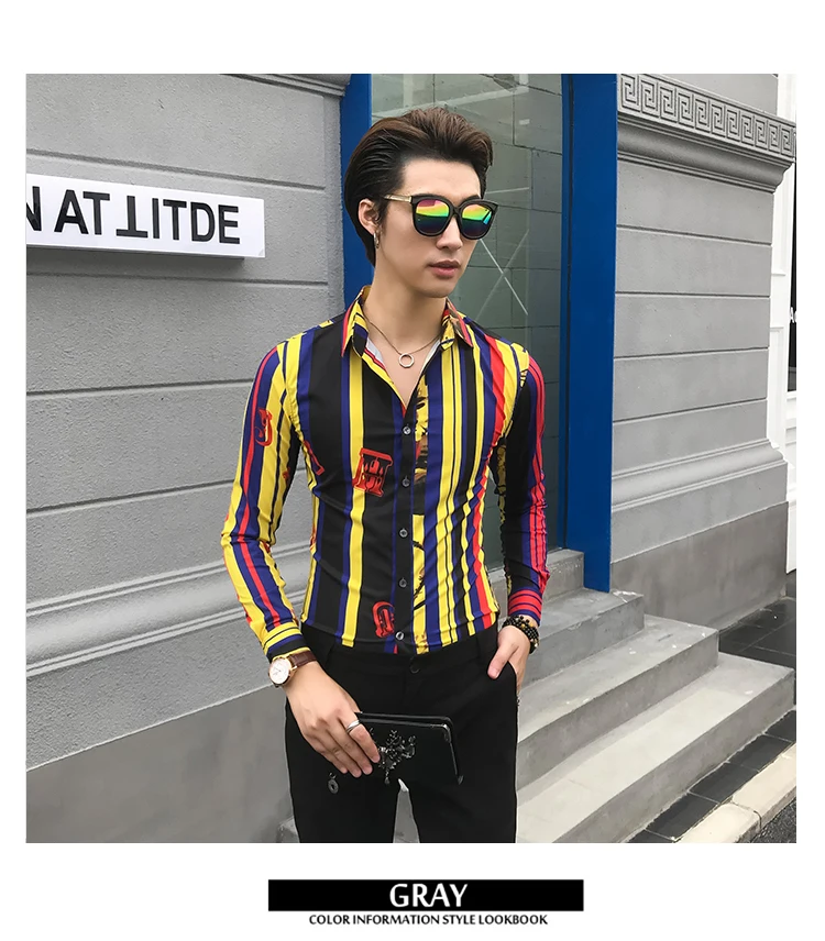 Остроконечная полосатая Мужская рубашка Camisa Social Masculina, приталенная Корейская мужская одежда, осенняя сорочка с длинным рукавом, Homme Manche Longue