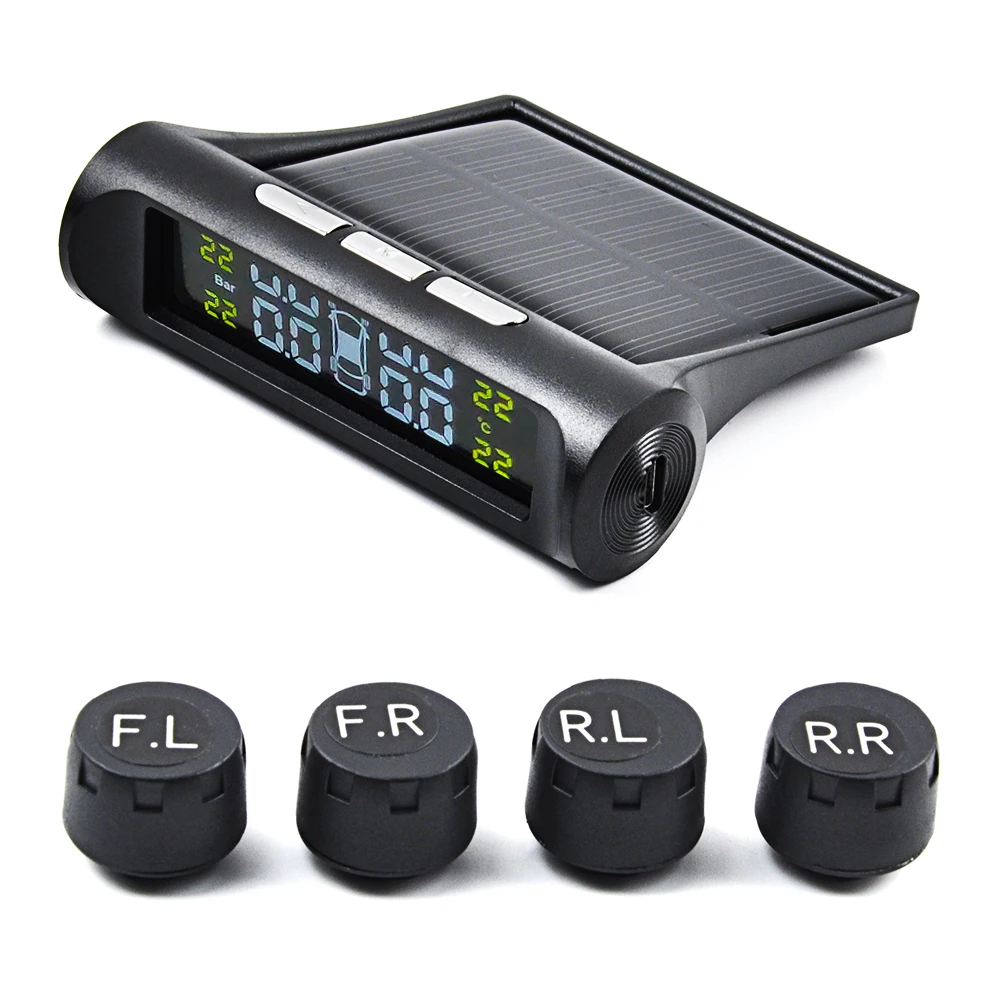 TPMS солнечная система контроля давления в шинах Универсальный беспроводной умный