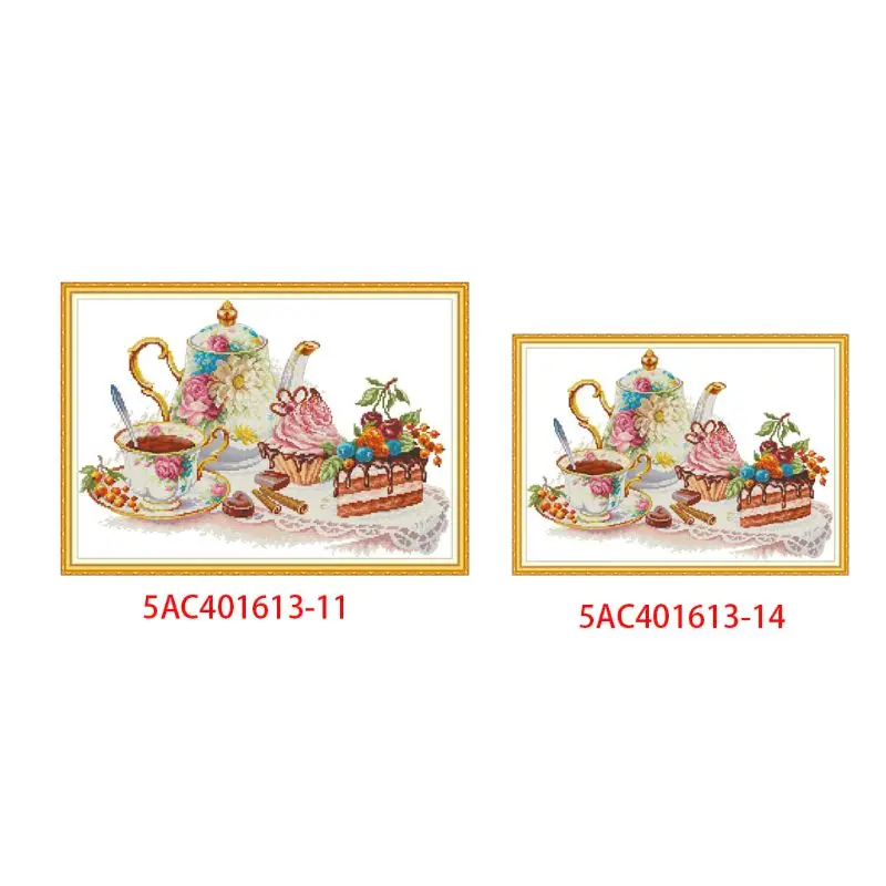 

Afternoon Tea DIY Handmade Needlework Counted 11CT 14CT Printed Cross Stitch Embroidery Kit Set Home Decoration
