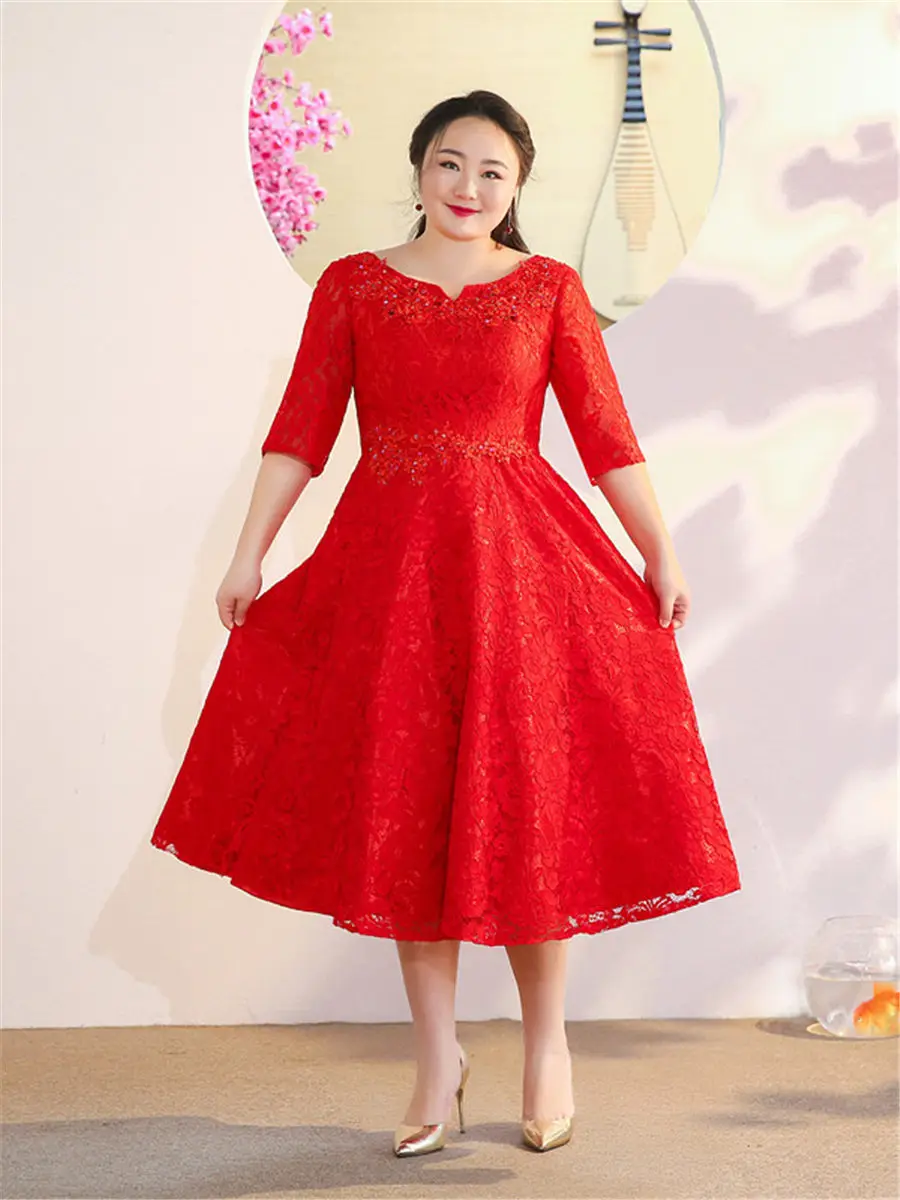 Полностью кружевное платье для выпускного вечера размера плюс Vestidos De Gala T369 платья с рукавом три четверти женские вечерние Новые Элегантные платья для выпускного вечера