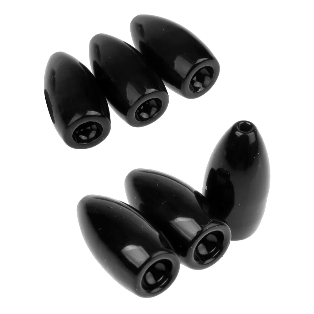 6Pcs Pure Tungsten Flipping Weights Sinker Fishing Tackle 10.6g& 14g