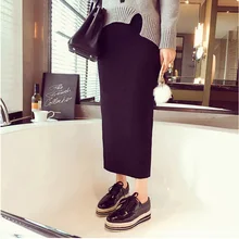 Распродажа в китайском стиле однотонное платье до середины икры в стиле ампир, новая простая универсальная вязаная сумка на тонкую талию, облегающая юбка, эластичные юбки