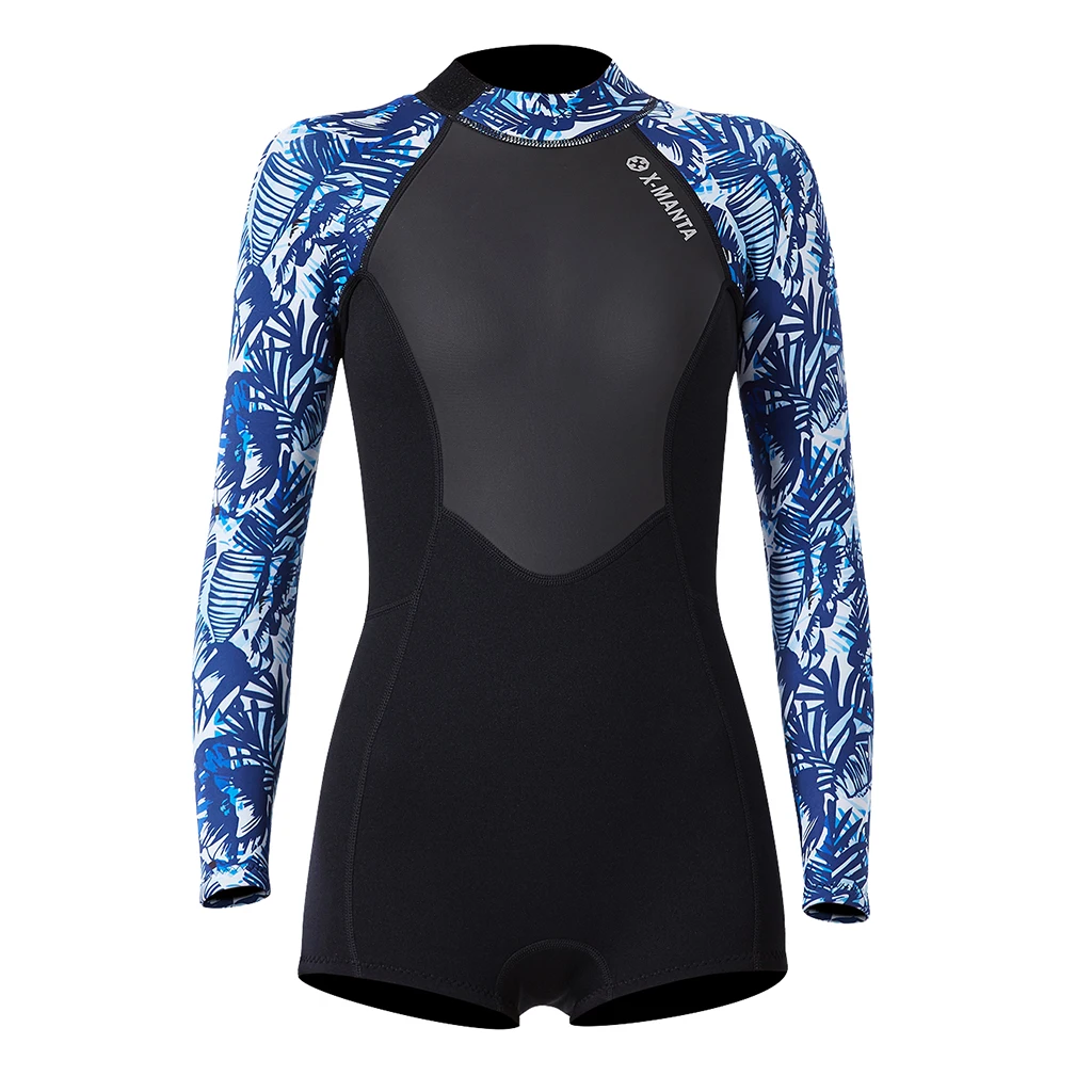 

1.5mm Neoprene Shorty Surfing Wetsuit Back Zip UV Sun Protection Rash Guard Diving Wetsuit Swimwear Surf Suit for Women