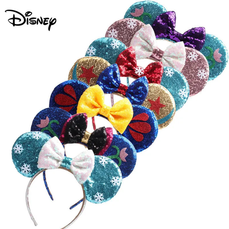 Дисней милые девушки банты минни обруч микки уши аксессуары для волос детские