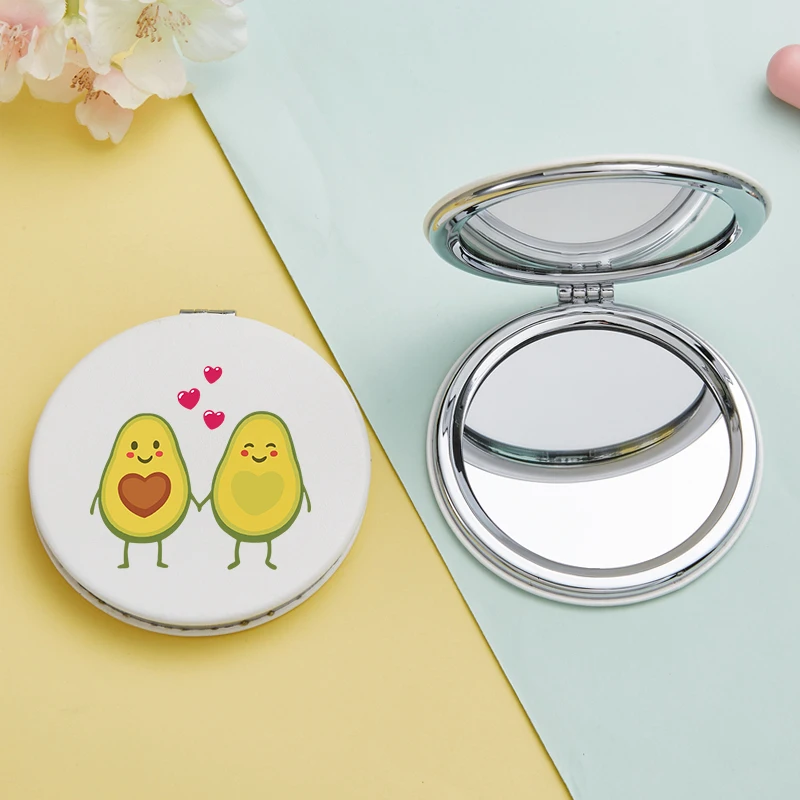Cute Mirror Cartoon Avocado Cactus Personality Portable Round Mirror Mini Makeup Mirror Gift Giveaway 2